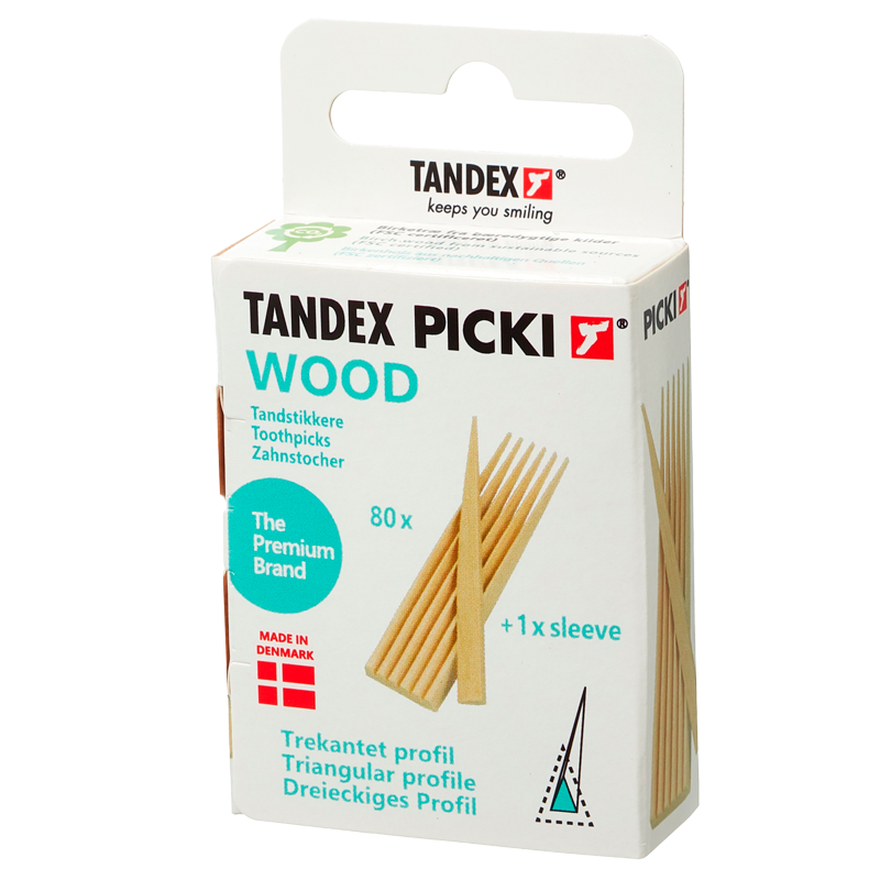 TANDEX Picki Mellemrumsbørste Wood Birk Trekantet (80 stk)