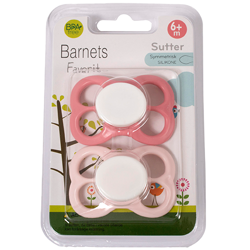 Barnets Favorit Luftsutter Silikone 6+ Mdr. Rosa/Lyserød (2 stk)