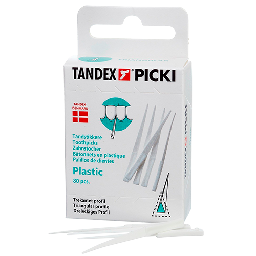 Tandex Picki Plastic Tandstik Trekantet (80 stk)