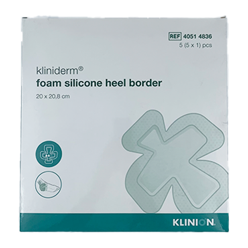 Kliniderm Foam Silikone Border, Heel Skumbandage - 5 stk
