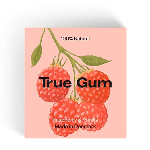 True Gum Tyggegummi Raspberry & Vanilla - 21 g.