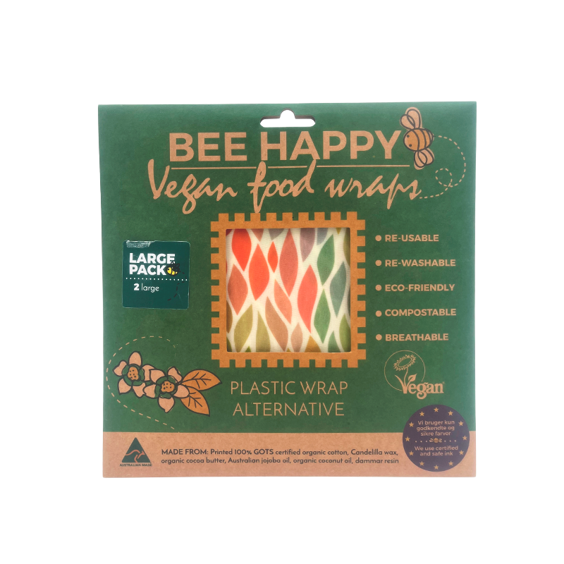 Bee Happy Beeswax Food Wraps - 2 x Large