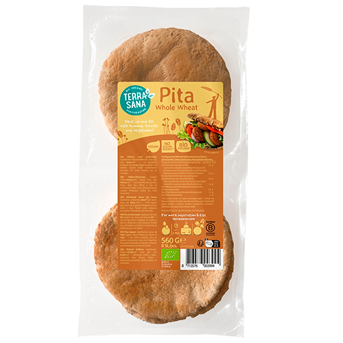 Biogan Pitabrød Fuldkorn 8 Stk Ø (560 g)
