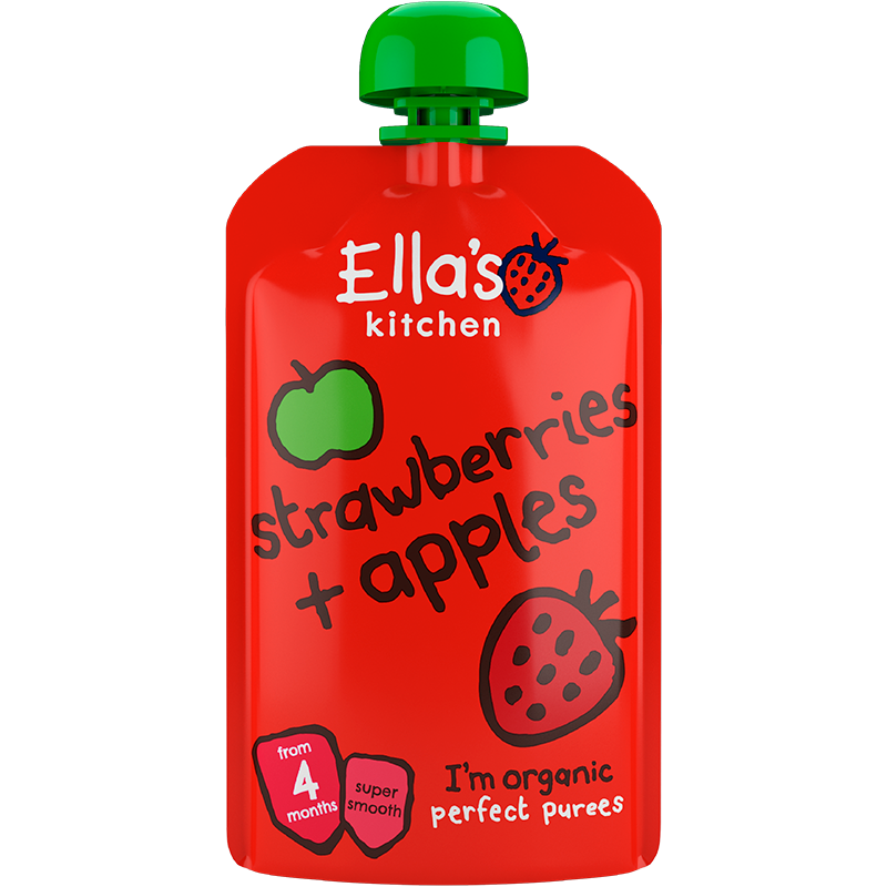 Ellas Kitchen Babymos Jordbær/Æble Ø 4 Mdr - 120 gr