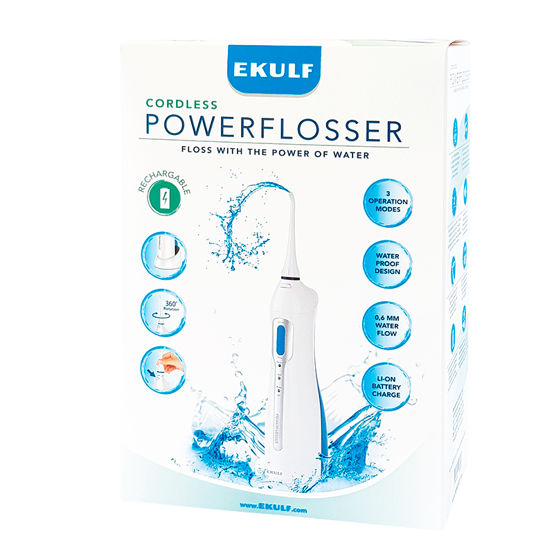 Ekulf PowerFlosser Elektrisk Mundskyller Trådløs (1 stk)