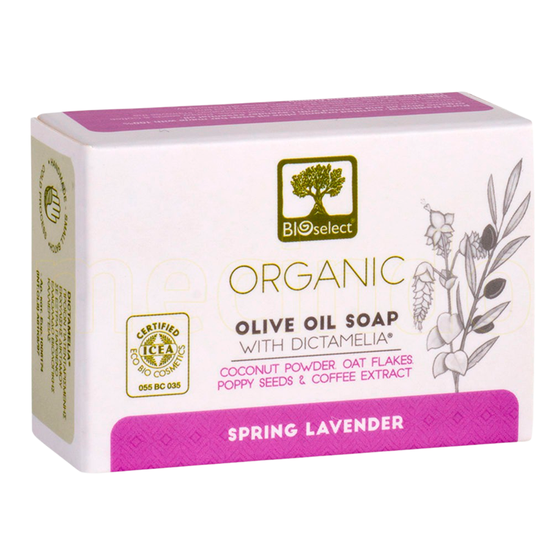 Bioselect Pure Olive Oil Soap Håndsæbe Spring Lavender - 80 gr.