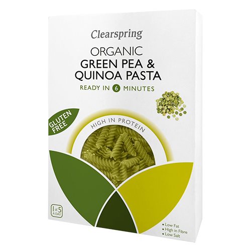 Clearspring Grønne Ærter & quinoa fusilli Ø - 250 gr.