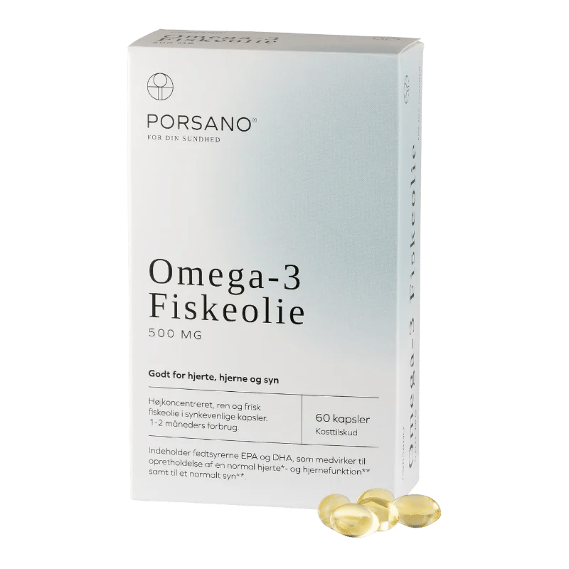 Porsano Omega-3 Fiskeolie (60 kaps)