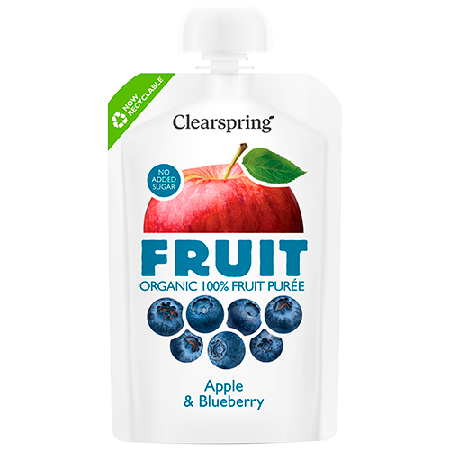 Clearspring 100% Fruit Puré Æble & Blåbær Ø (100 g)