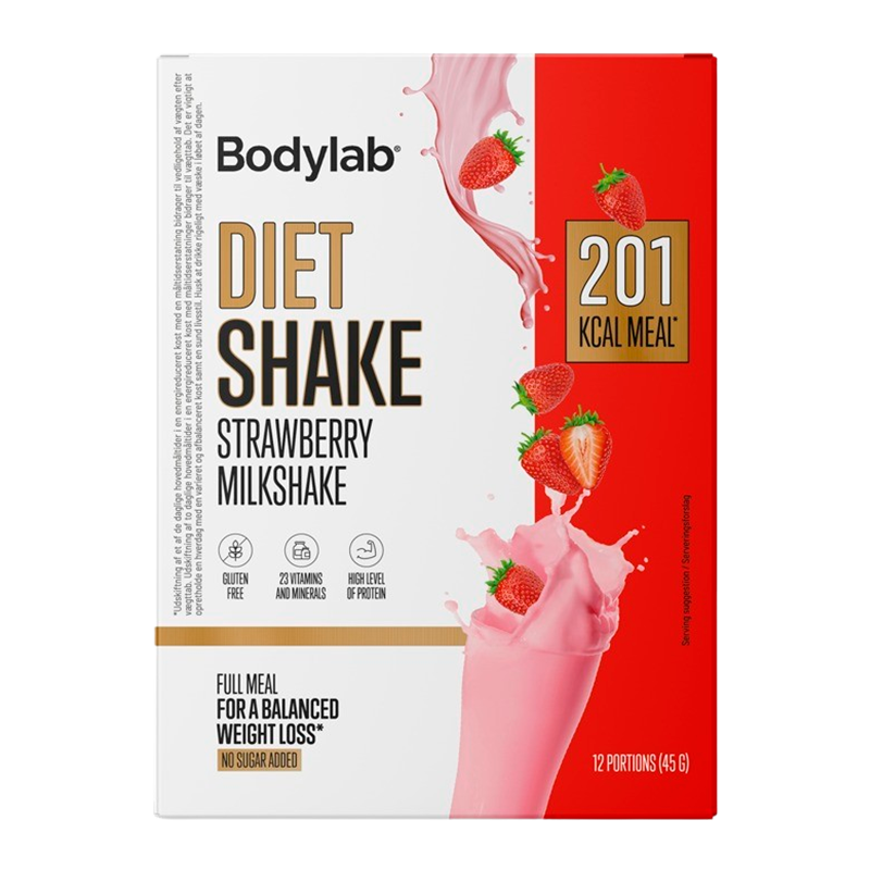 Bodylab Diet Shake Box Strawberry Milkshake (12x45 g)