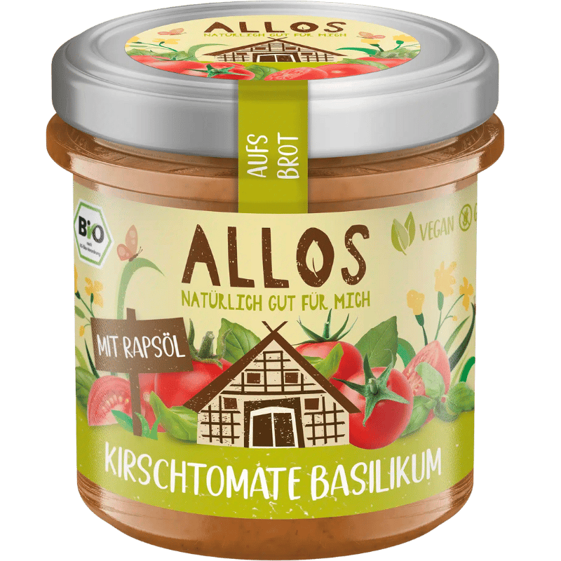 Allos Smørepålæg Auf´s Brot Cherrytomat-Basilikum Ø (140 g)