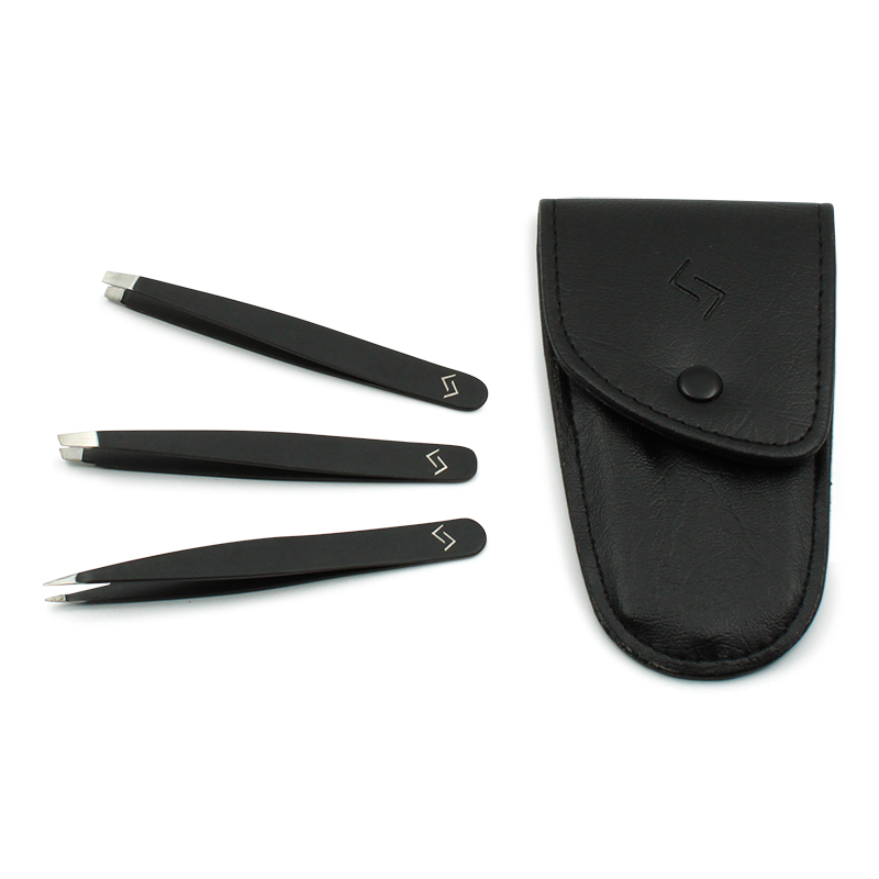 Njord Eyebrow Tweezer Set Black - 1 sæt.