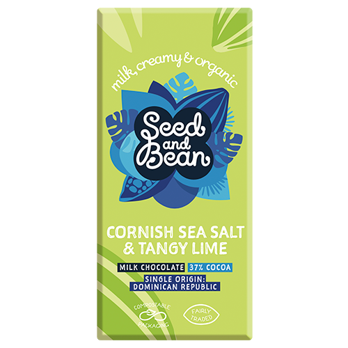 Seed & Bean Mælke Chokolade 37% Cornish Sea Salt & Lime Ø (75 g)