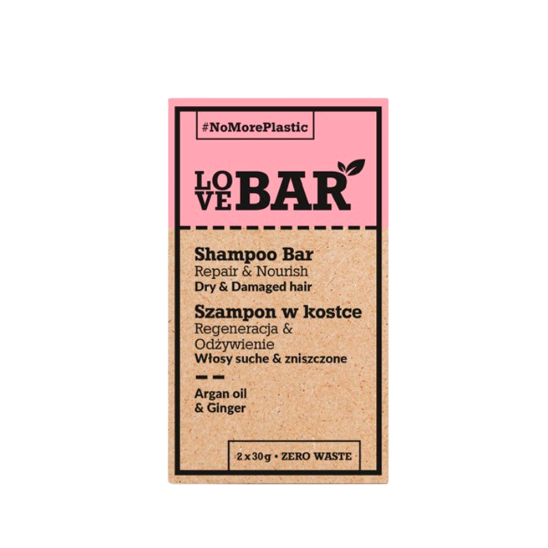 Love Bar Shampoo Bar Repair & Nourish Dry & Damaged Hair Argan Oil & Ginger 3 x 30g (30 g)