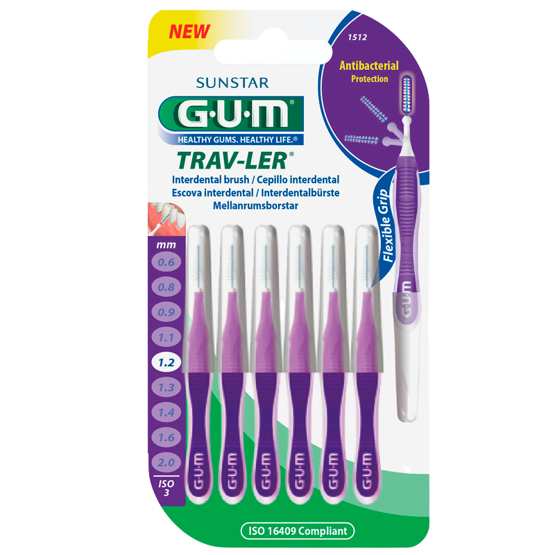 GUM Mellemrumsbørster TravLer Passage 1,2 (ISO 3) - 6 stk