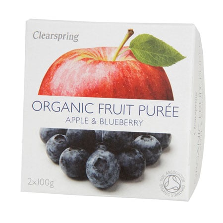 Clearspring Organic Frugtpuré Æble & Blåbær Ø - 200 gr
