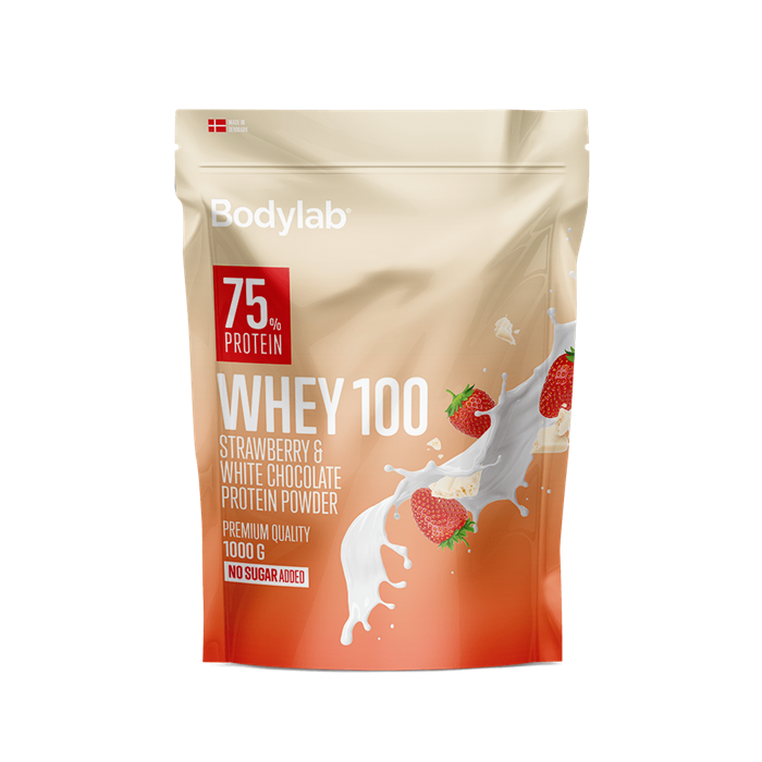 Bodylab Whey Proteinpulver - Jordbær/hvid chokolade - 1 kg
