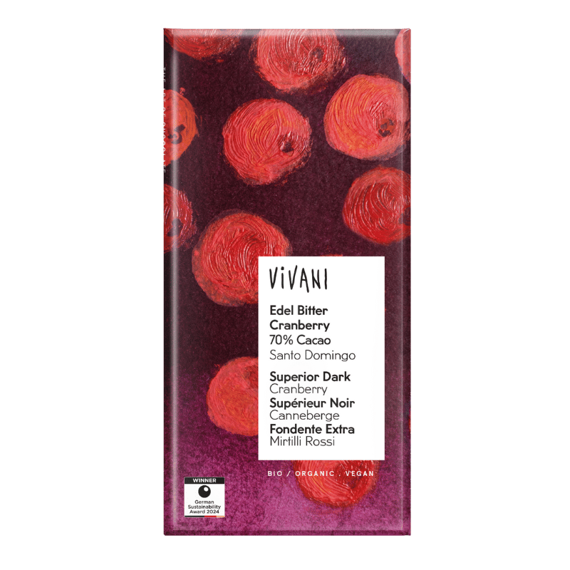 Vivani Mørk Med Tranebær Ø (80 g)