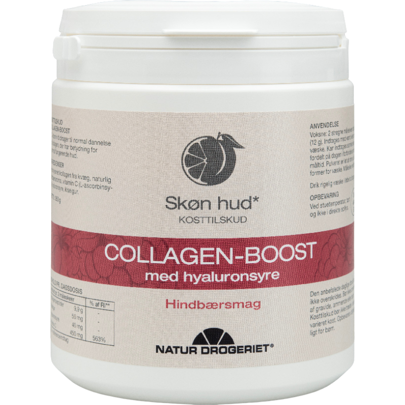 Natur Drogeriet Collagen-Boost M. Hyaluronsyre Hindbærsmag - 350 g