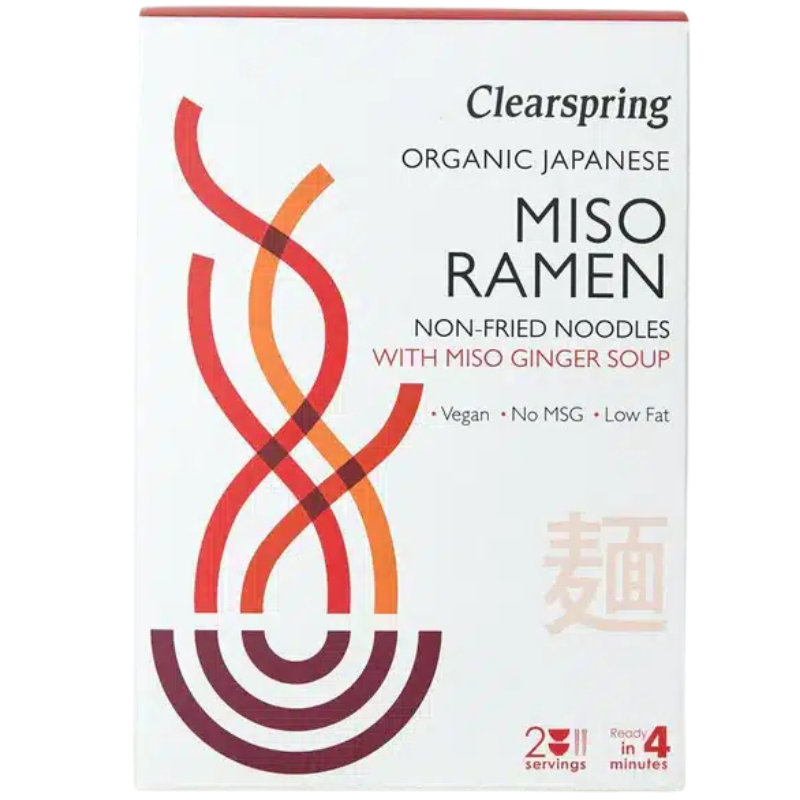 Clearspring Ramen Nudler M. Miso- & Ingefærsuppe Ø (210 g)