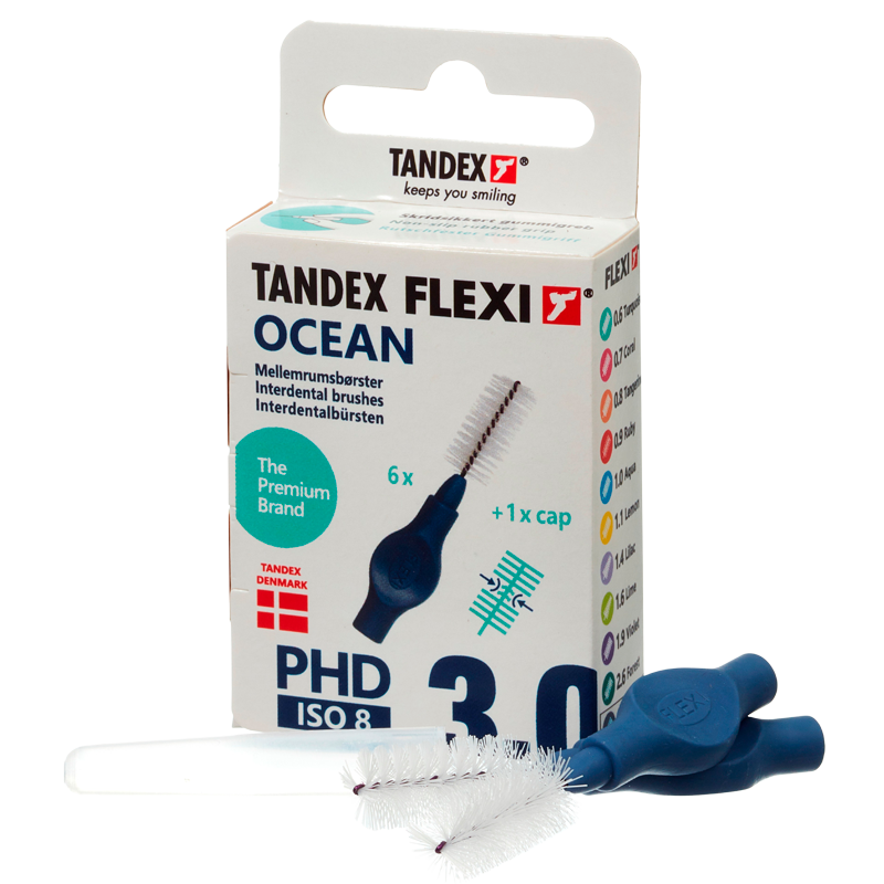 TANDEX Flexi Mellemrumsbørste Ocean PHD 3.0/ISO 8 (6 stk)