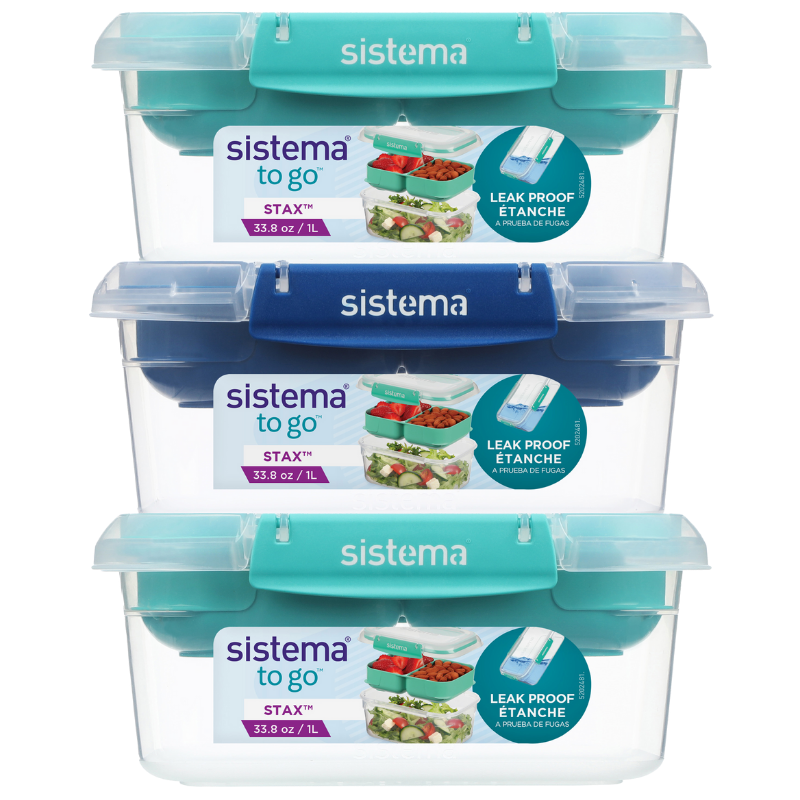 Sistema Rectangle Stax Madkasse 1 l (3 stk)
