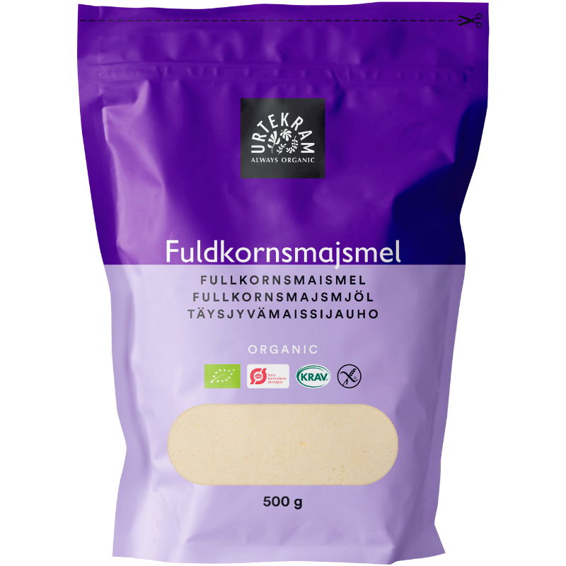 Urtekram Fuldkornsmajsmel Ø - 500 g.