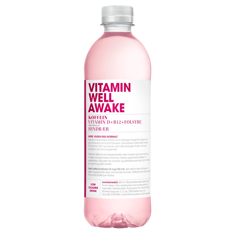 Vitamin Well Awake - Hindbær (500 ml) Vitamin Well Awake - Hindbær (500 ml)