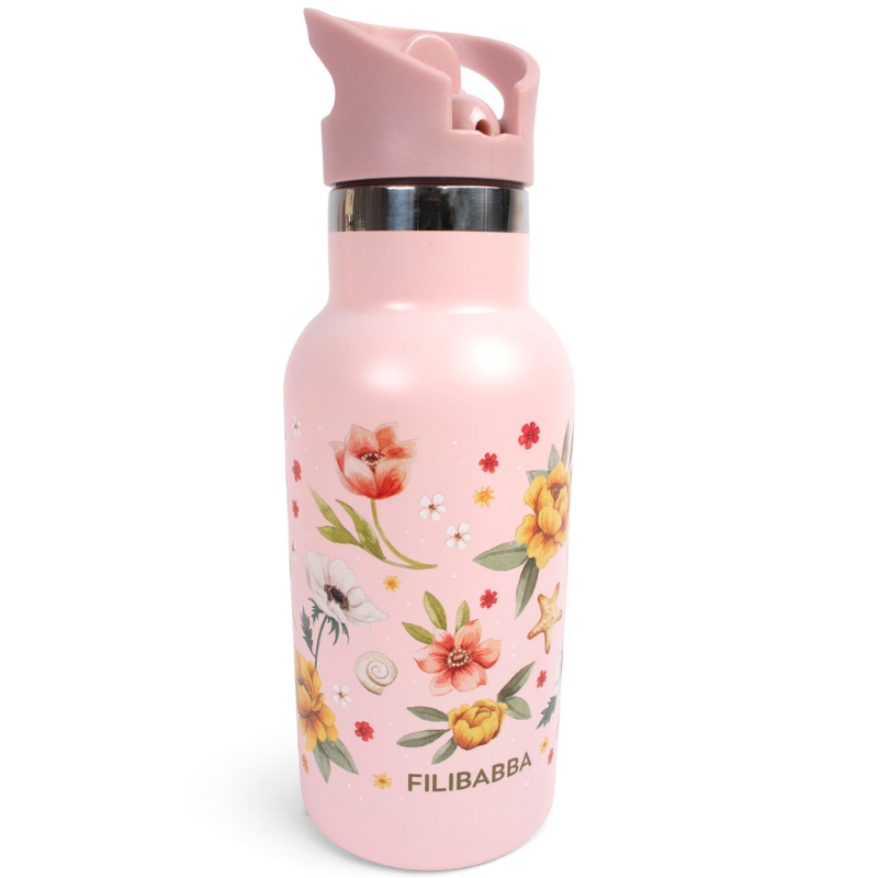 Filibabba Drikkeflaske I Rustfrit Stål - Ocean Blossom (1 stk)