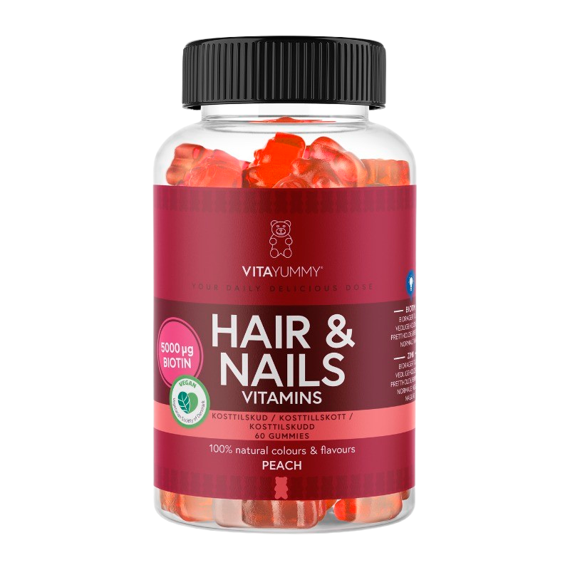 VitaYummy Hair & Nails Peach (60 stk)