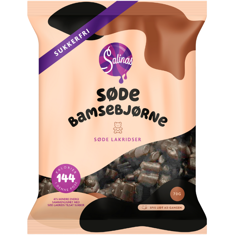 Salinas Slik Søde Bamsebjørne Lakrids (70 g)