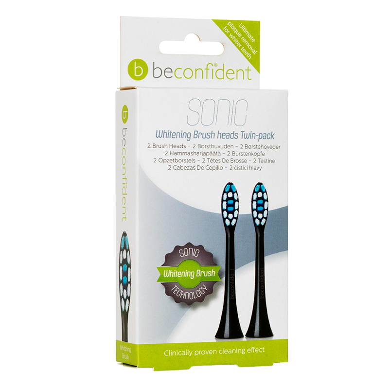 Beconfident Sonic Toothbrush Heads Whitening Black (2 stk)