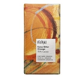 Vivani chokolade bitter m/orange Ø - 100 g.