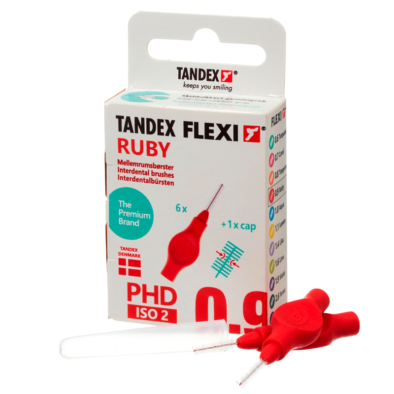 TANDEX Flexi Mellemrumsbørste Ruby PHD 0.9/ISO 2 (6 stk)