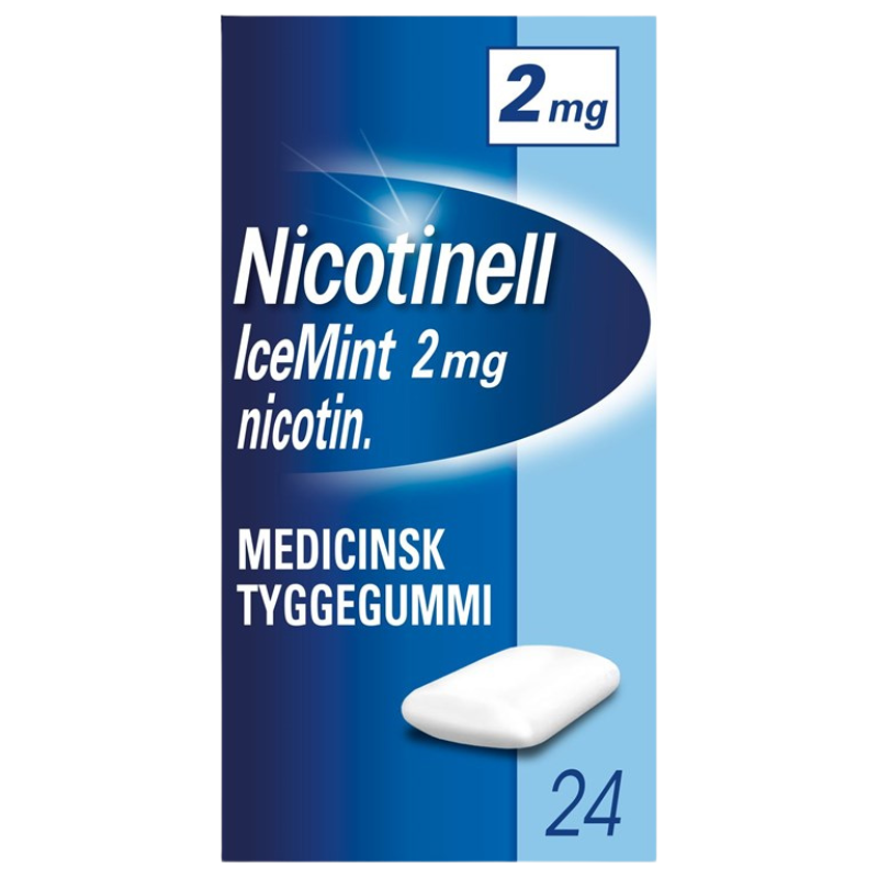 Nicotinell Icemint Tyggegummi 2MG (24 stk) Nicotinell Icemint Tyggegummi 2MG (24 stk)