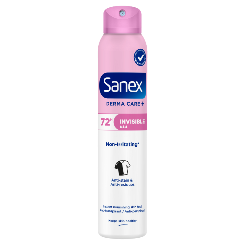 Sanex Derma Care+ Invisible 72H Deodorant (200 ml)