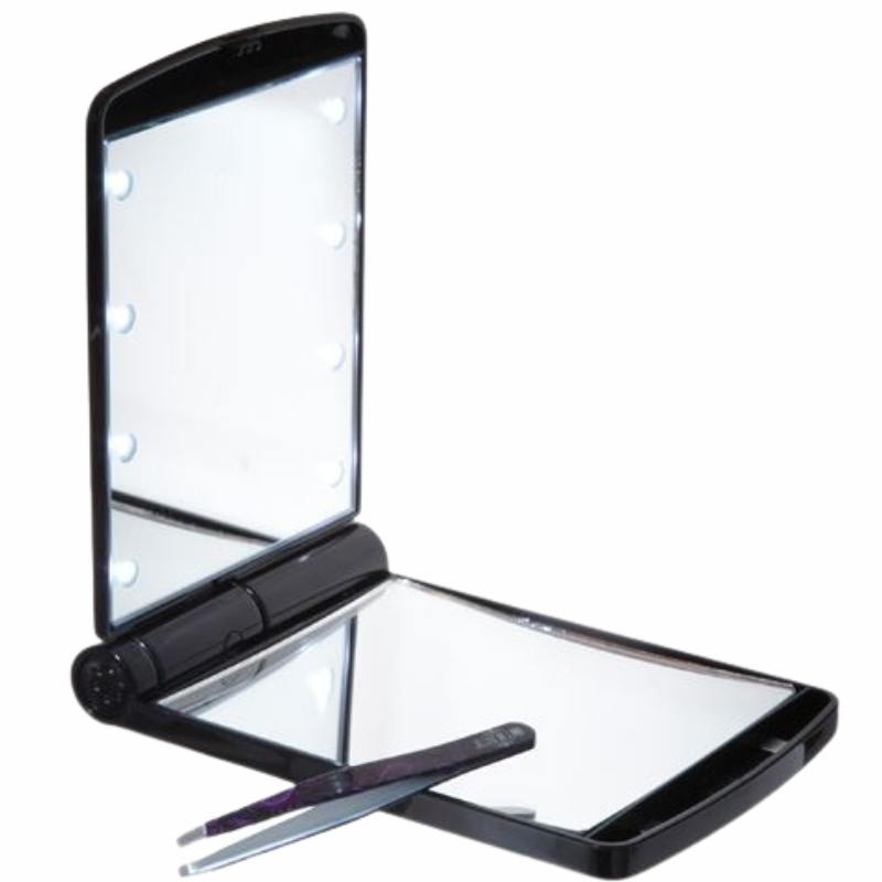 UNIQ Lommespejl Makeup Spejl M. LED Lys (1 stk)