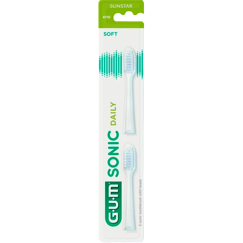 GUM Refill Sonic Hvid Børstehoveder (2 stk)