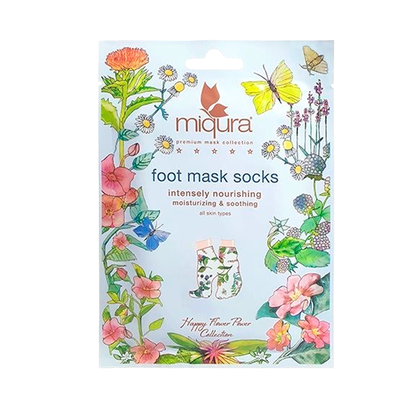 Miqura Flower Collection Foot Mask Socks (1 par)