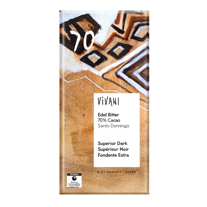 Vivani Ædelbitter Santo Domingo 70% Kakao Ø (80 g)