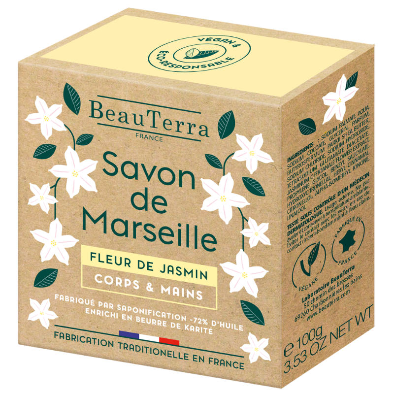 Beau Terra Marseille Sæbebar Jasmin Blomst (100 g)