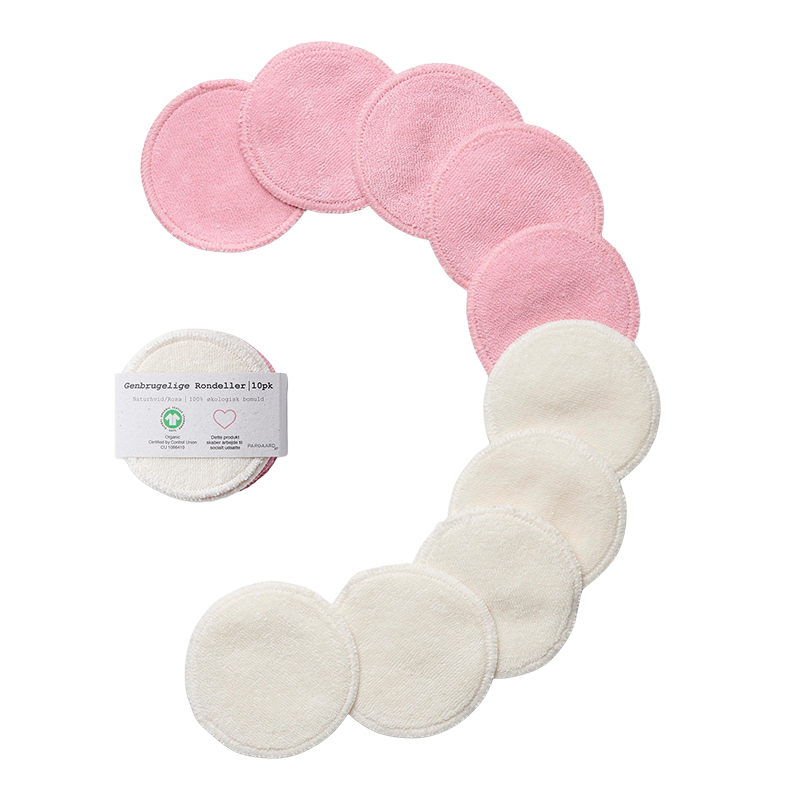 Pargaard Genbrugelige Rondeller Naturhvid/Rosa (10 stk)
