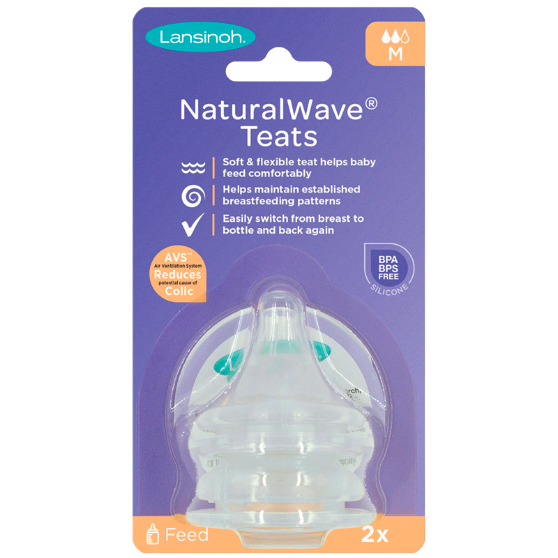 Lansinoh Naturalwave Flaskesut Medium Flow - 2 stk.