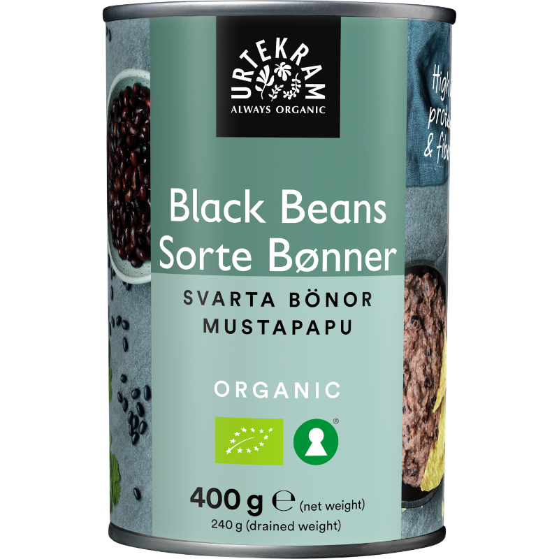 Urtekram Sorte bønner dåse Ø - 400 g.