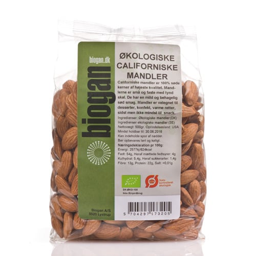 Biogan Mandler Californiske Ø - 400 g.