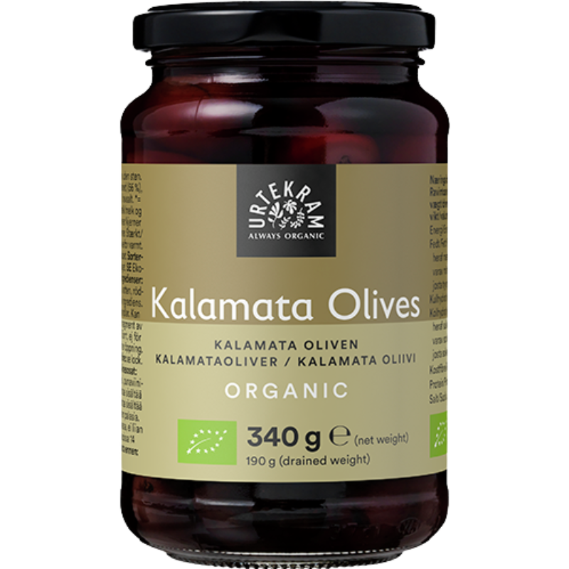 Urtekram Kalamata Oliven u. Sten Ø - 340 g.