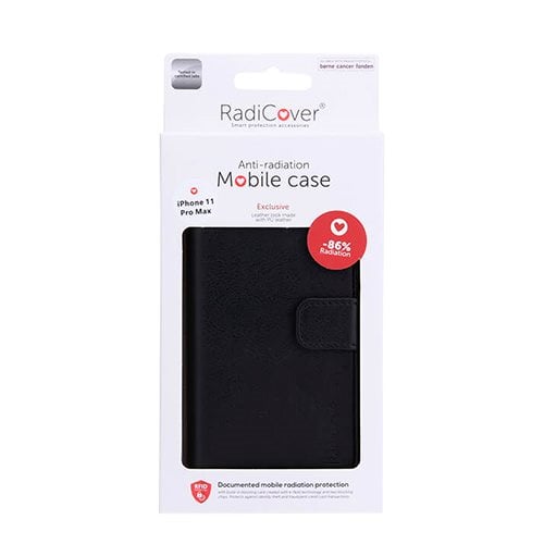 RadiCover Mobilcover iPhone 11 Pro MAX  anti-stråling PU læder sort (1 stk)