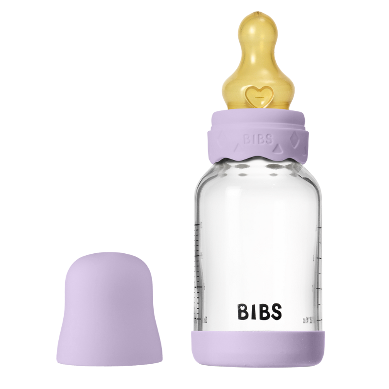 Bibs Glass Boheme Baby Bottle Round Latex Slow Flow Violet Sky (120 ml)