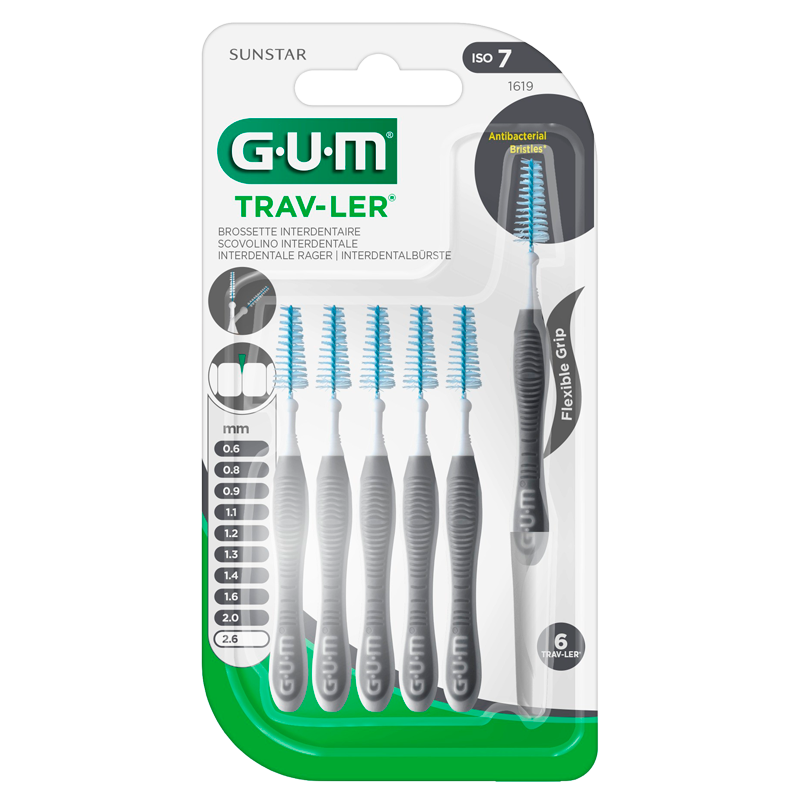 GUM Mellemrumsbørster TravLer Passage 2,6 (ISO 7) - 6 stk