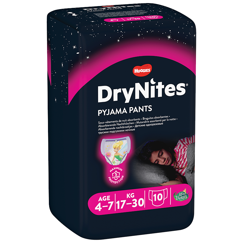 Huggies DryNites 4-7 År Girl (10 stk)